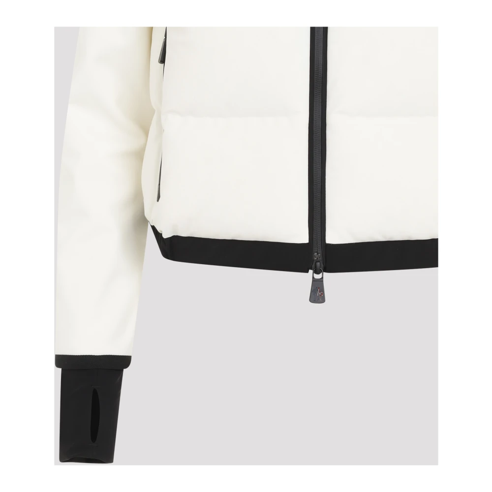 Moncler Natuurlijke Zip Up Cardigan White Dames