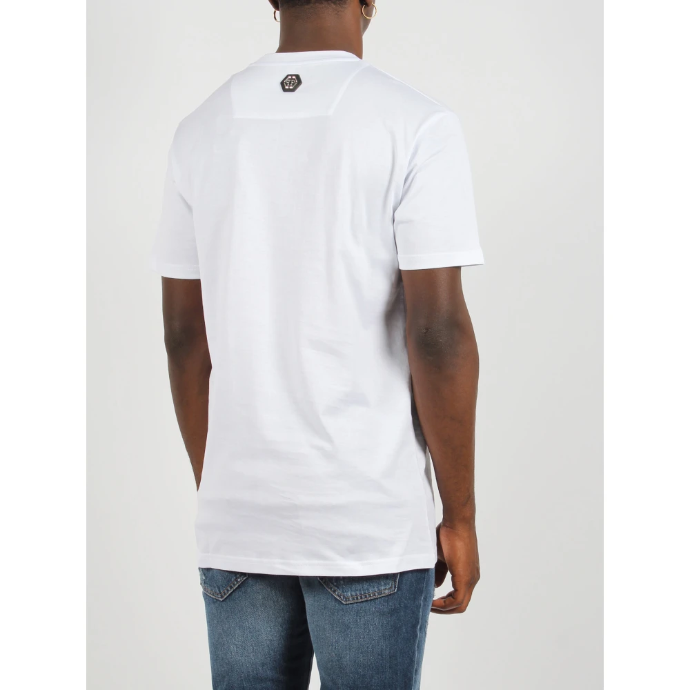 Philipp Plein Contrasterend Print Katoenen T-Shirt White Heren