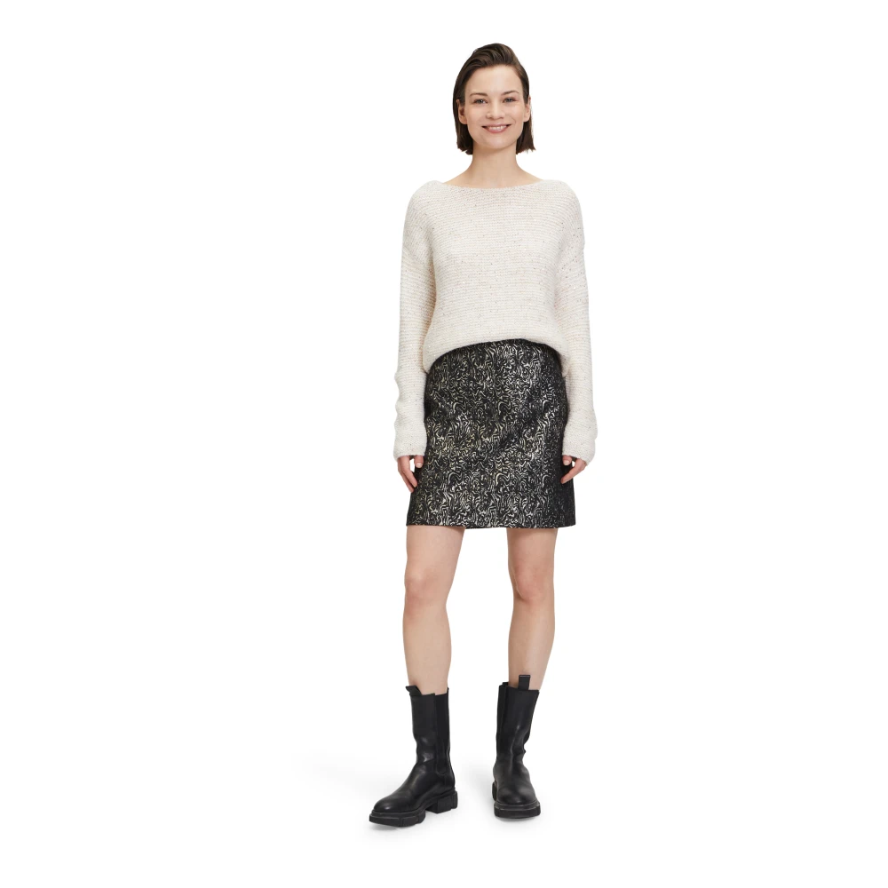 Betty & Co Gebreide trui met pailletten Beige Dames