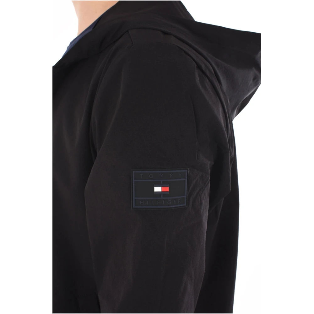 Tommy Hilfiger Zwarte windjack met capuchon Black Heren