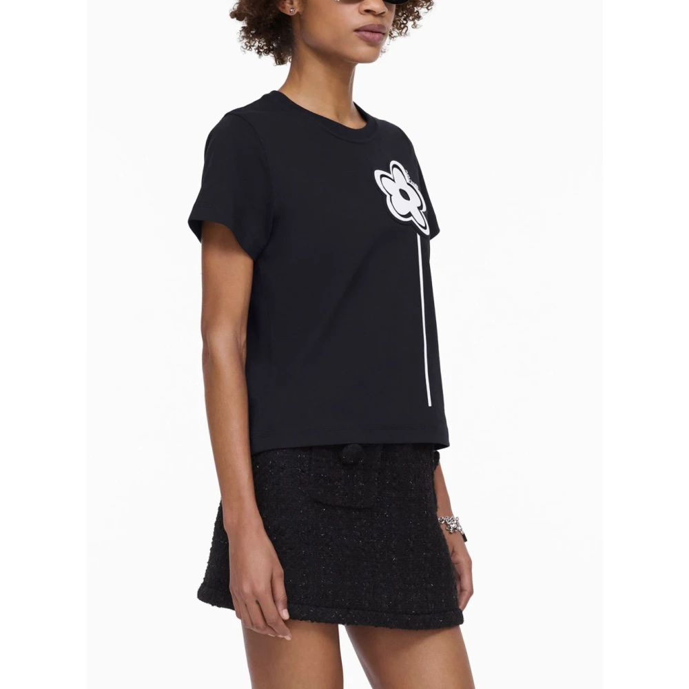 Marc Jacobs Zwart Daisy Print T-shirt Black Dames
