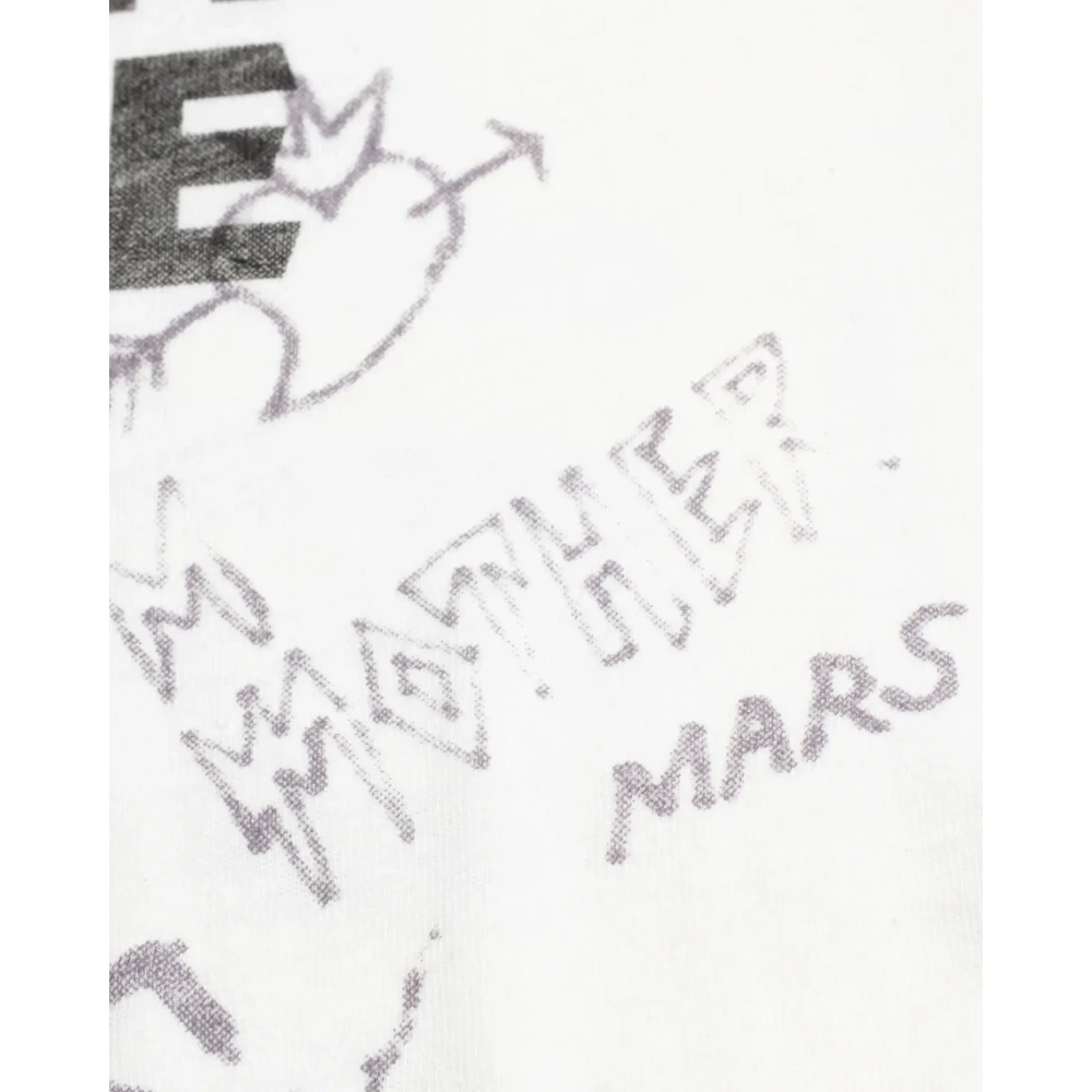 Mother Off-White Bedrukt Box T-Shirt White Dames