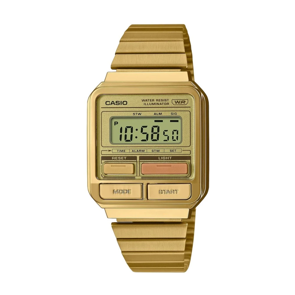 Casio Guld Stål Digital Kvarts Klocka Yellow, Dam