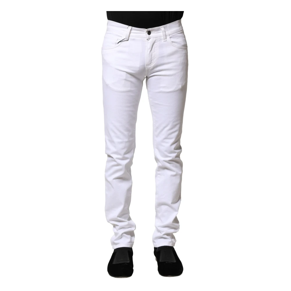 Dolce & Gabbana Men's White Cotton Skinny Denim Jeans
