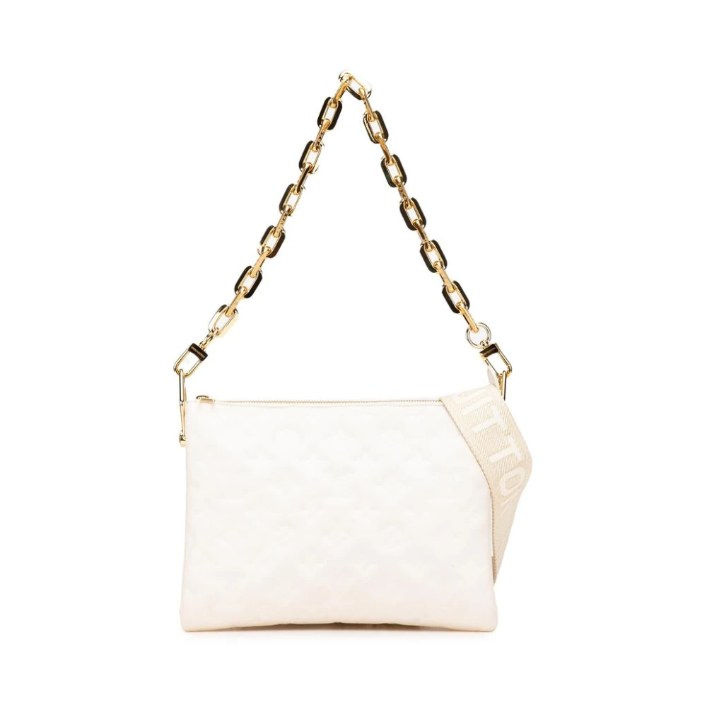 Louis Vuitton Vintage Women's White Pre-Owned Loop Crossbody Embossed Leather