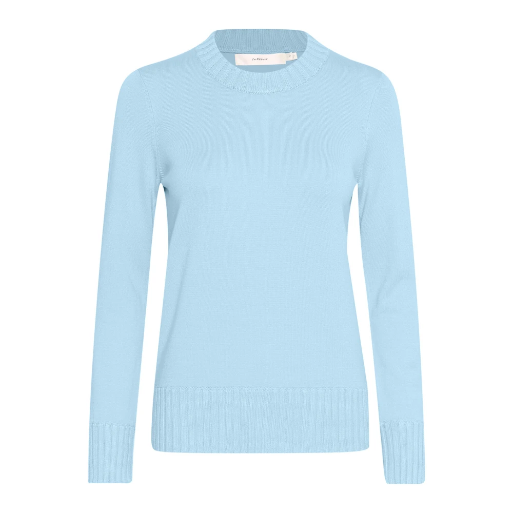 InWear Blauwe Gebreide Pullover Trui Blue Dames