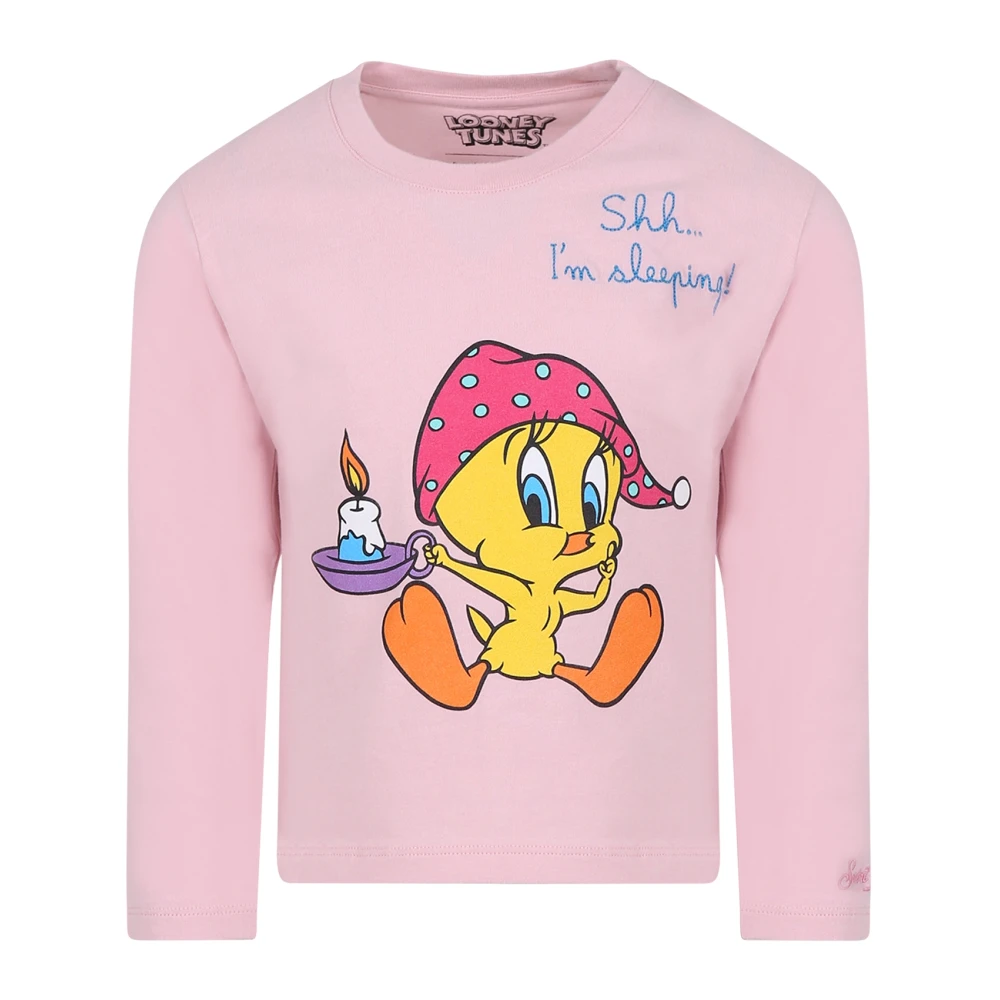 Tweety Pink Bomuld Pyjamas Skjorte