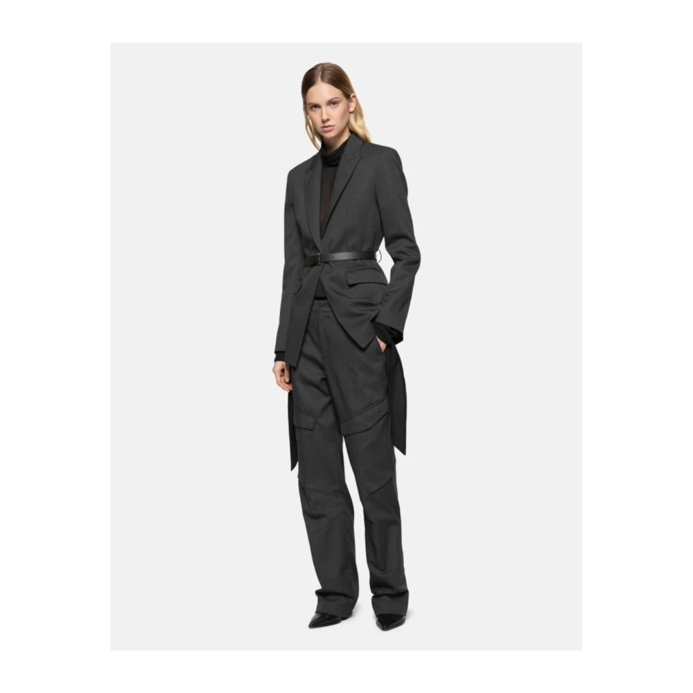 Dondup Creponne Regular Shirt met Raglanmouwen Black Dames