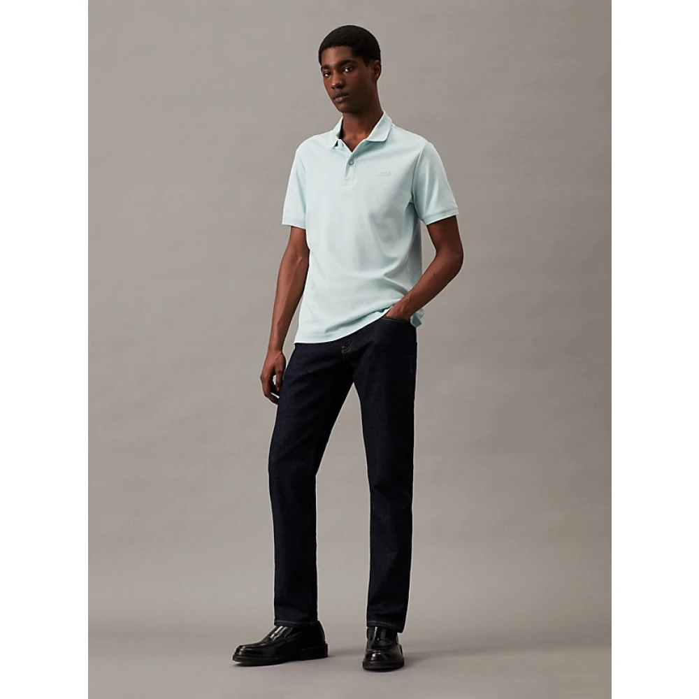 Calvin Klein Organisch Katoenen Slim Fit Polo Shirt Blue Heren