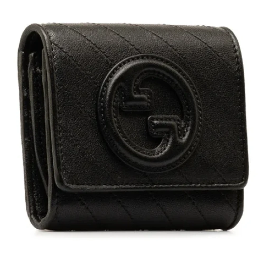 Gucci Vintage Pre-owned Leather wallets Black Dames