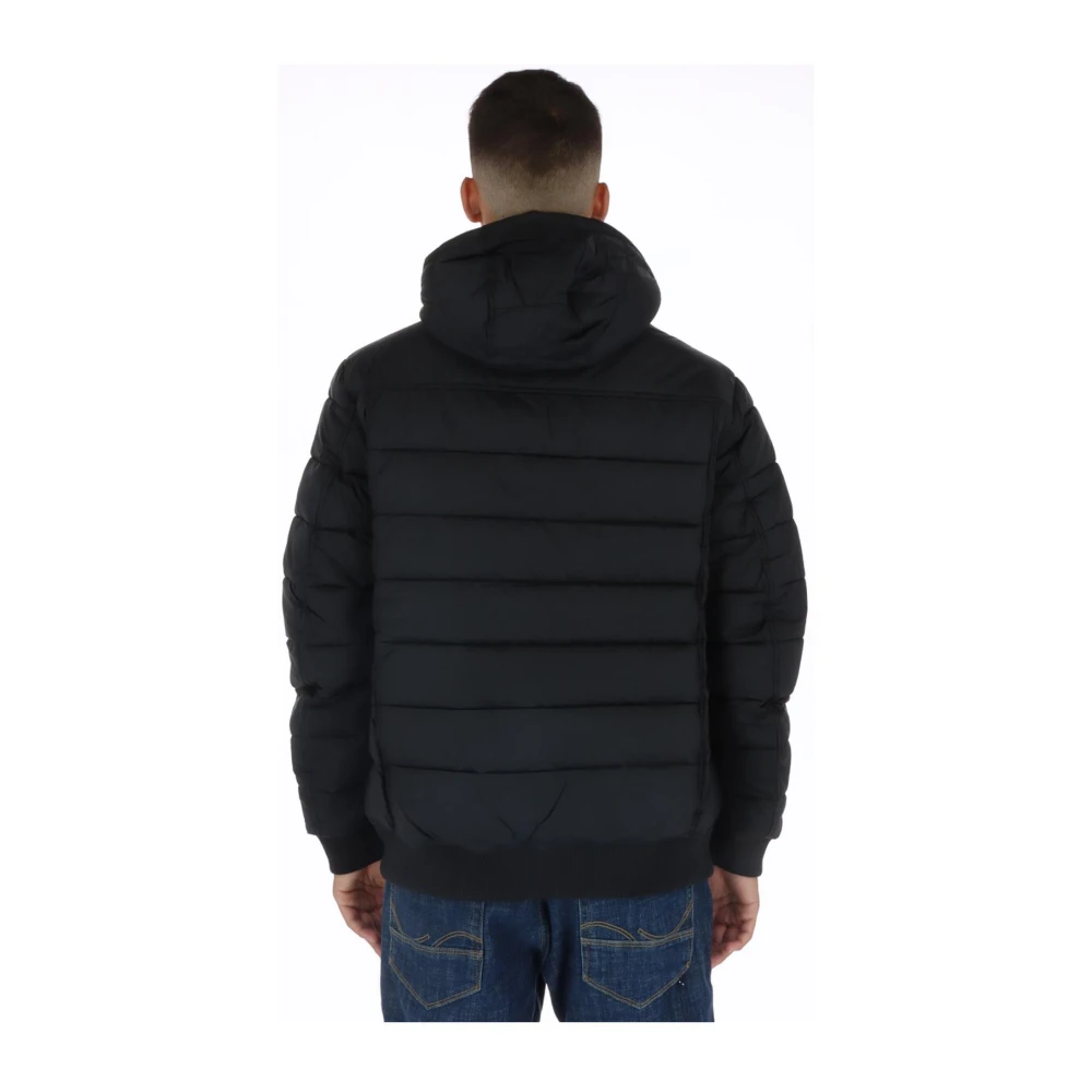 Lyle & Scott Zwarte Bedrukte Hoodie met Rits Black Heren