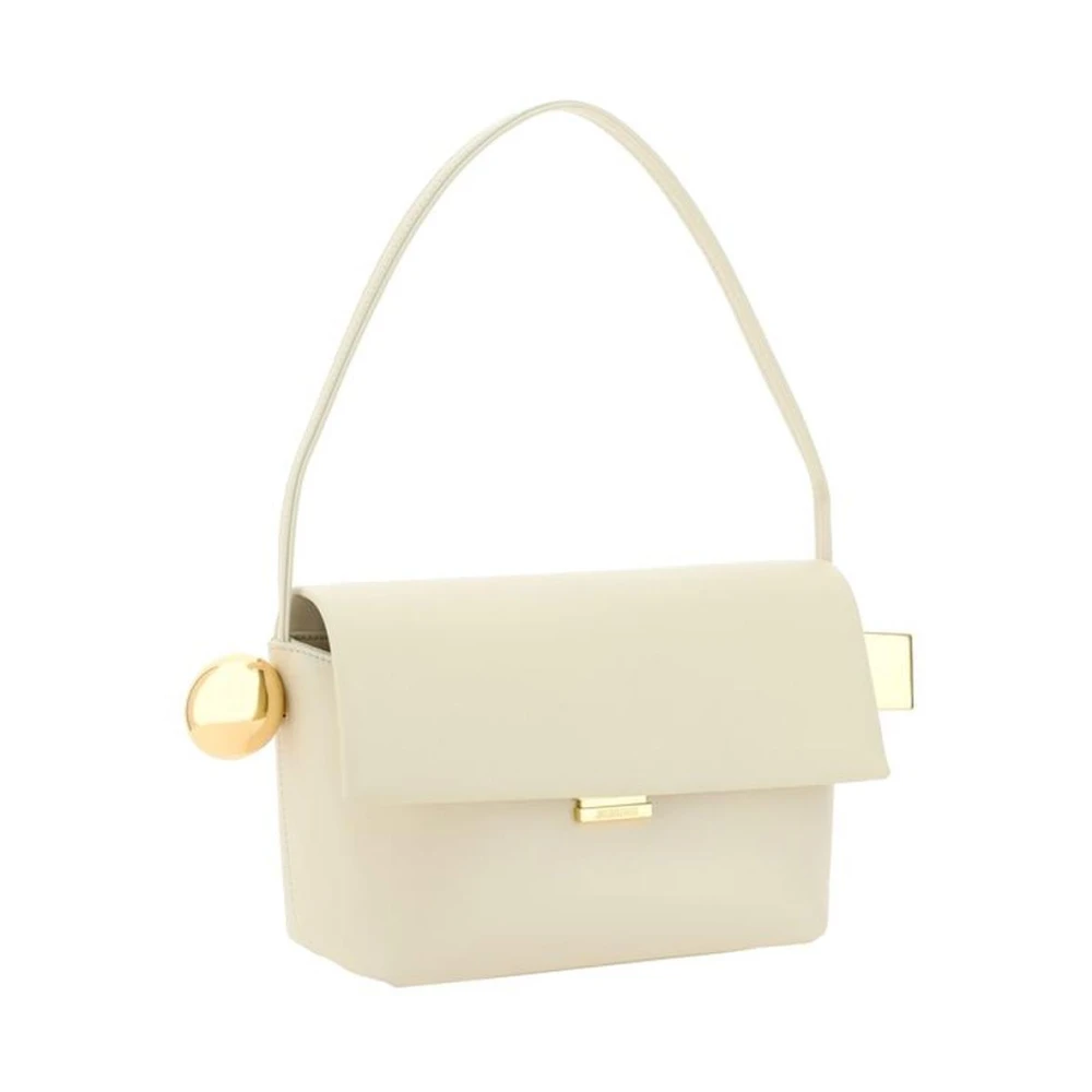 Jacquemus Geometrische Detail Leren Schoudertas Beige Dames