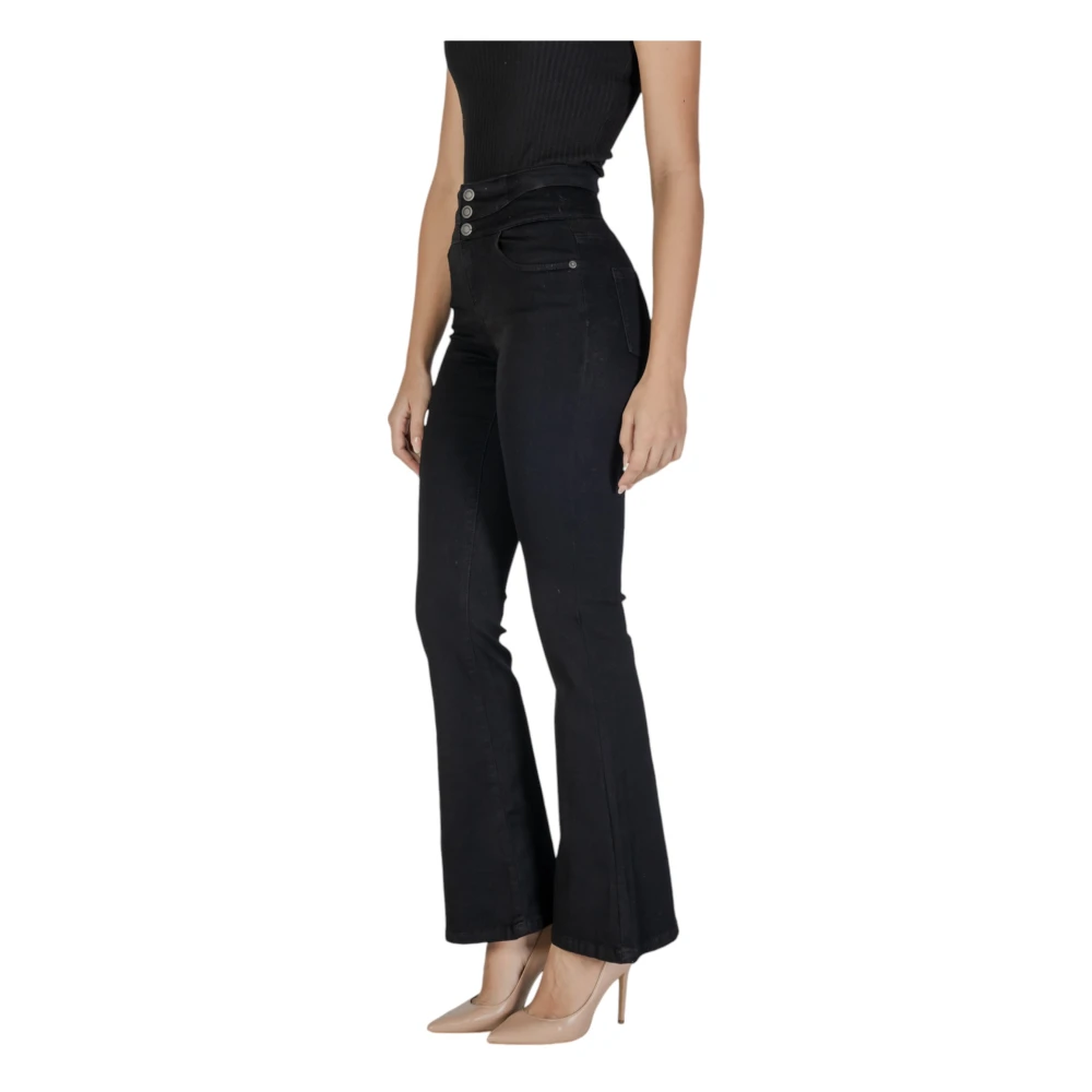 Only Zwarte knoopbroek met zakken Black Dames