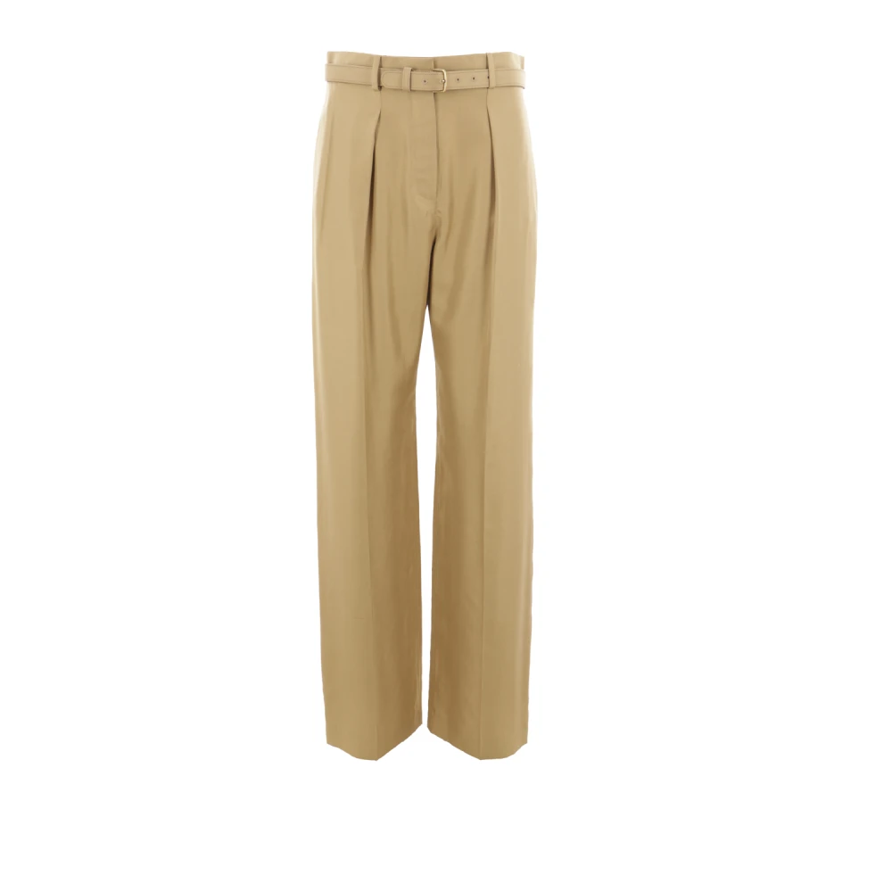 Loro Piana Zijden Pebble Stone Broek Gemaakt in Italië Brown Dames