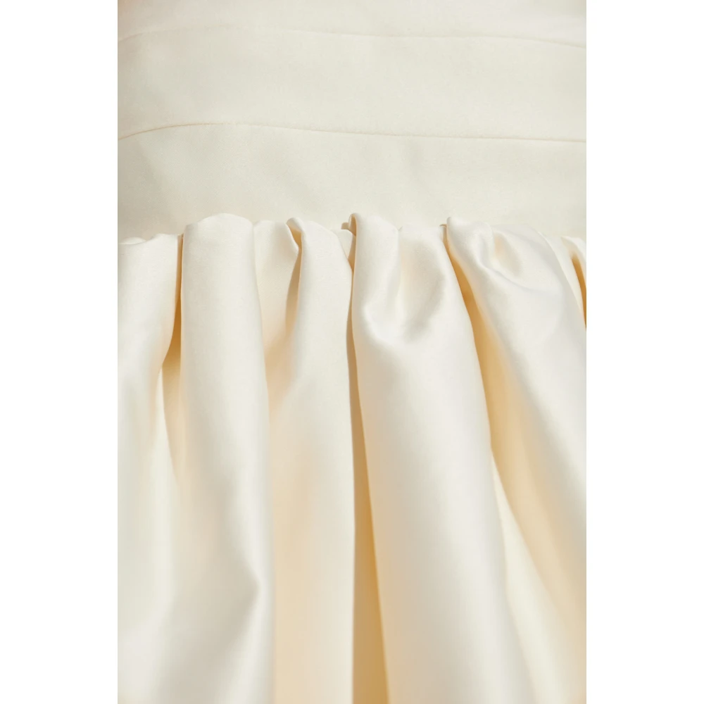 Rotate Birger Christensen Jurk met Ruches Beige Dames
