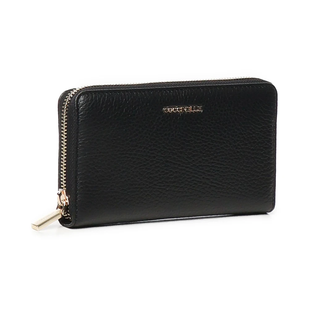 Coccinelle Leren portemonnee met ritssluiting Black Dames