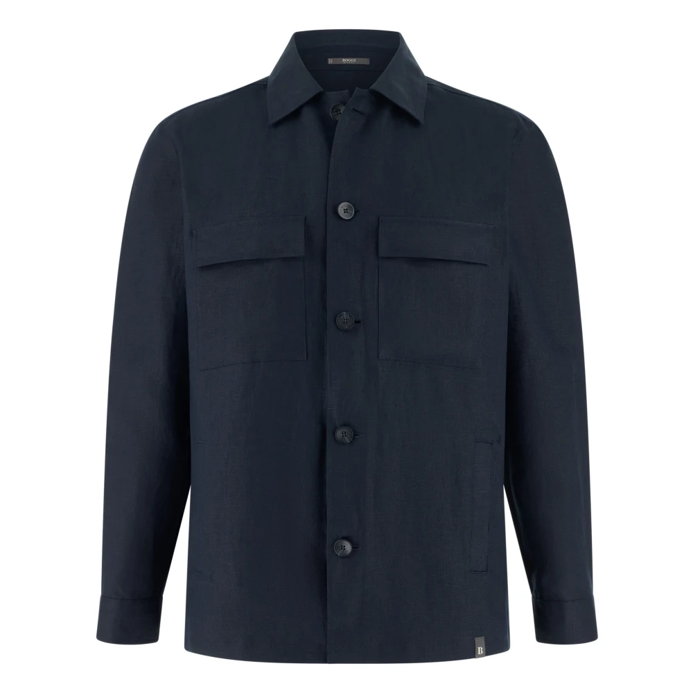 Boggi Milano Homme Bleu Vestes, Taille: S Link Shirt Jacket