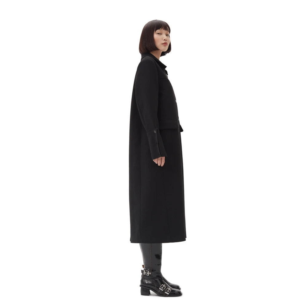 Ganni Bonded Crepe Jas Black Dames