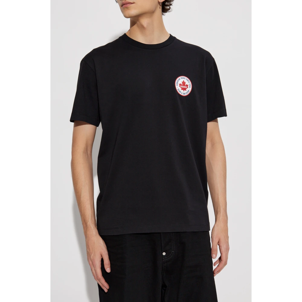 Dsquared2 T-shirt met bedrukt logo Black Heren