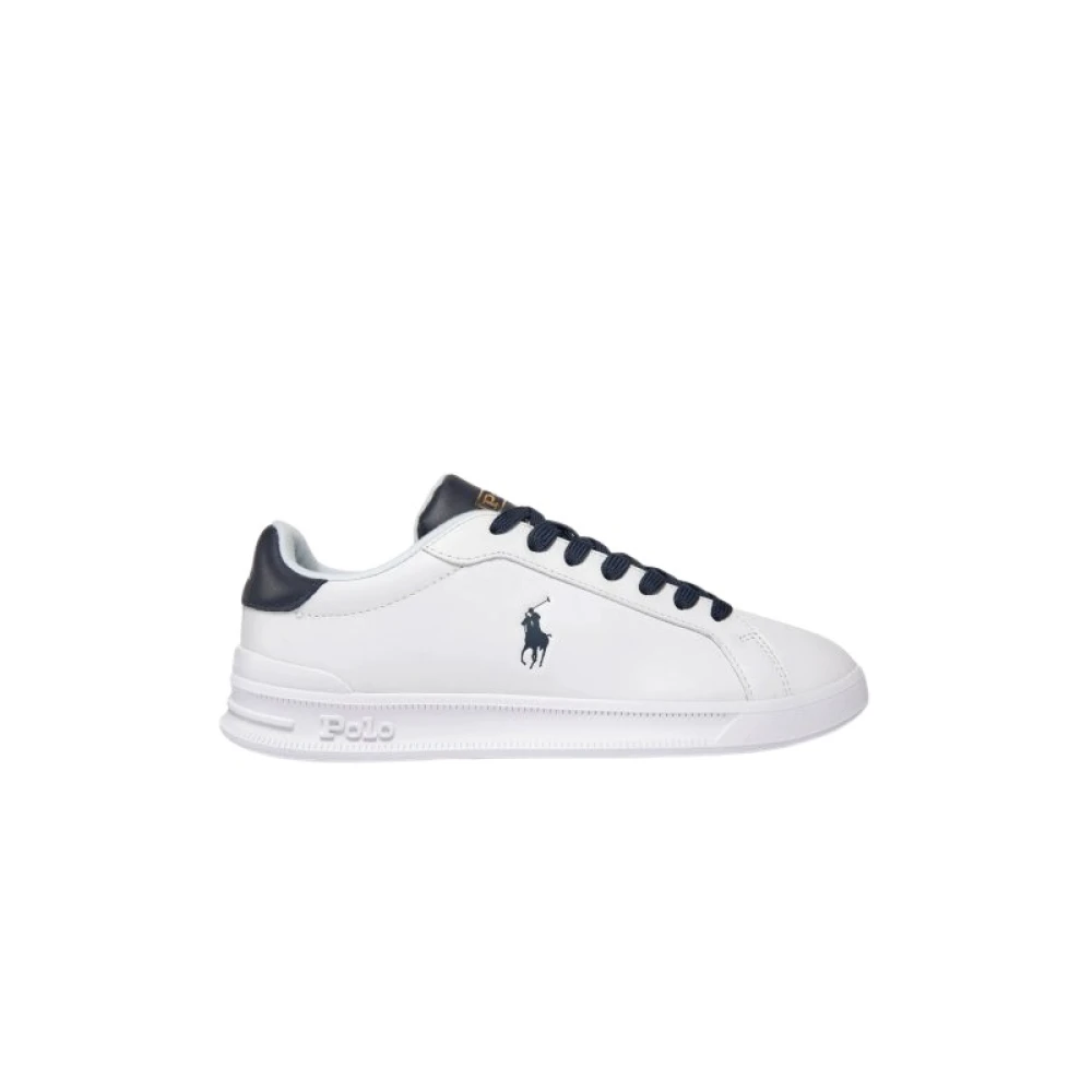 Ralph Lauren Kvinno Vit Skor Dam, 43 Eu, Läder, Heritage Court Ii Sneakers