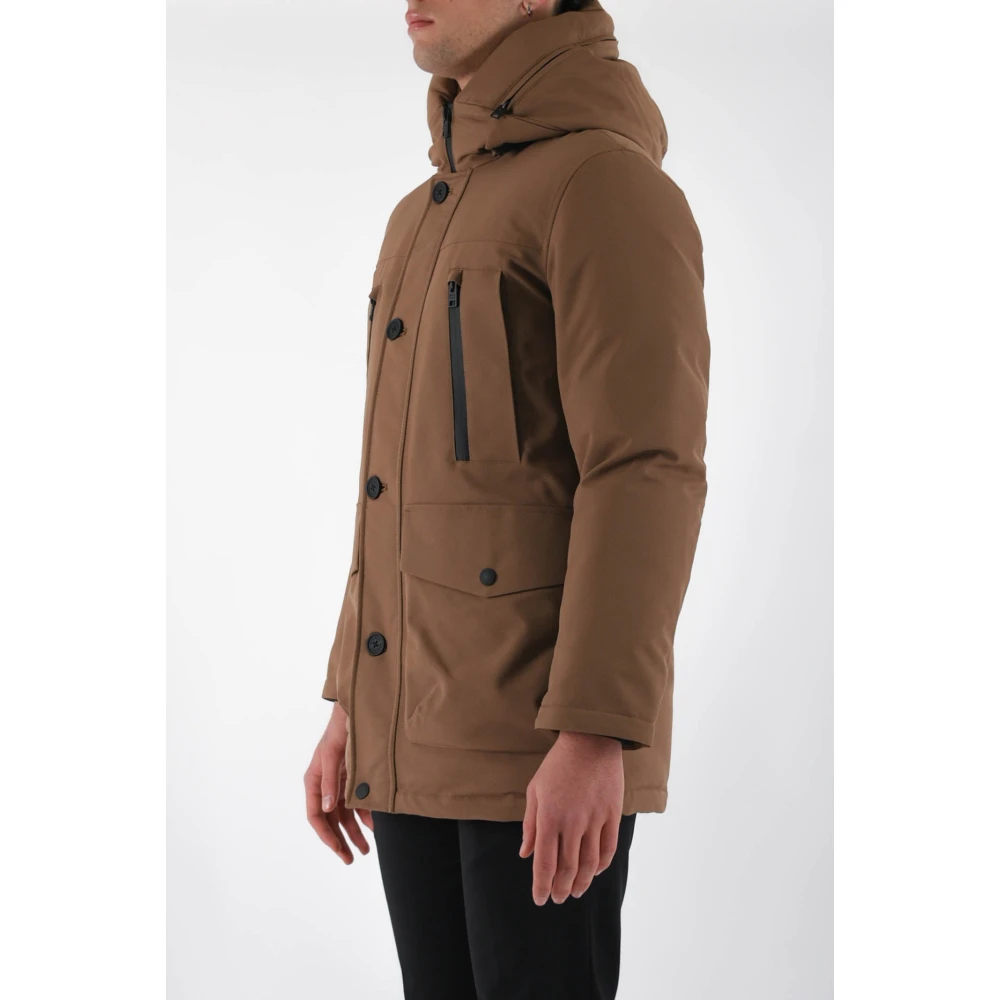 Woolrich Arctische Twill Parka met Verborgen Rits Beige Heren