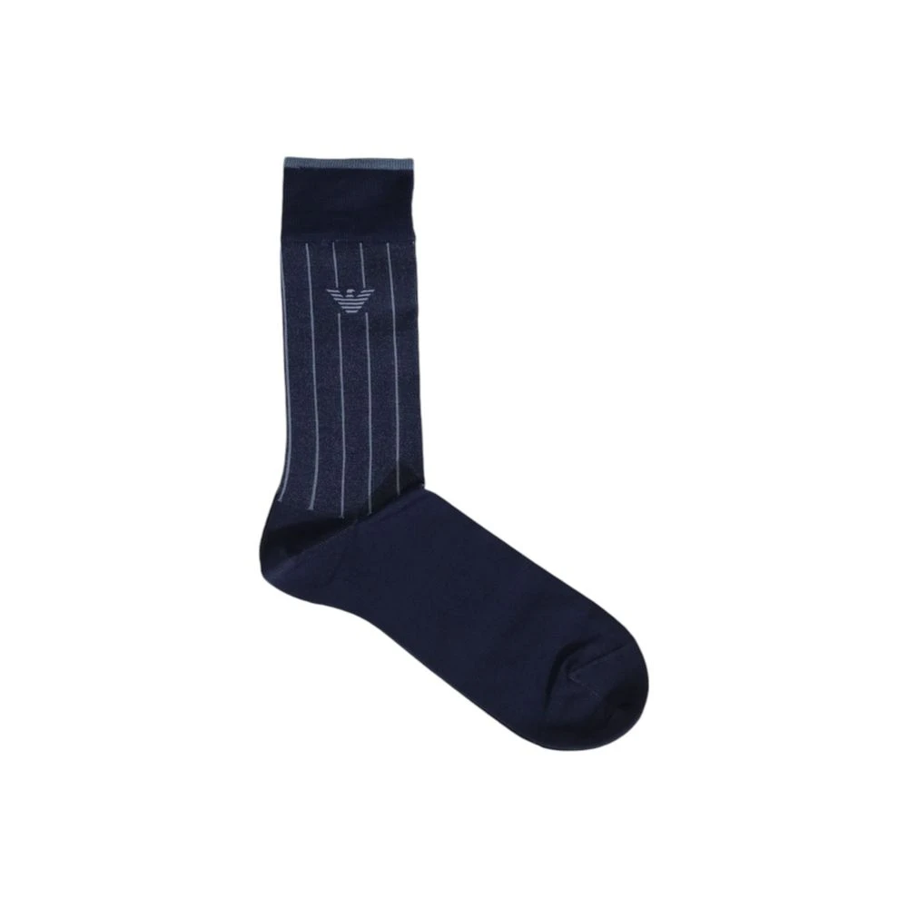 Emporio Armani Blauwe Katoenen Herensokken Herfst Winter Blue Heren