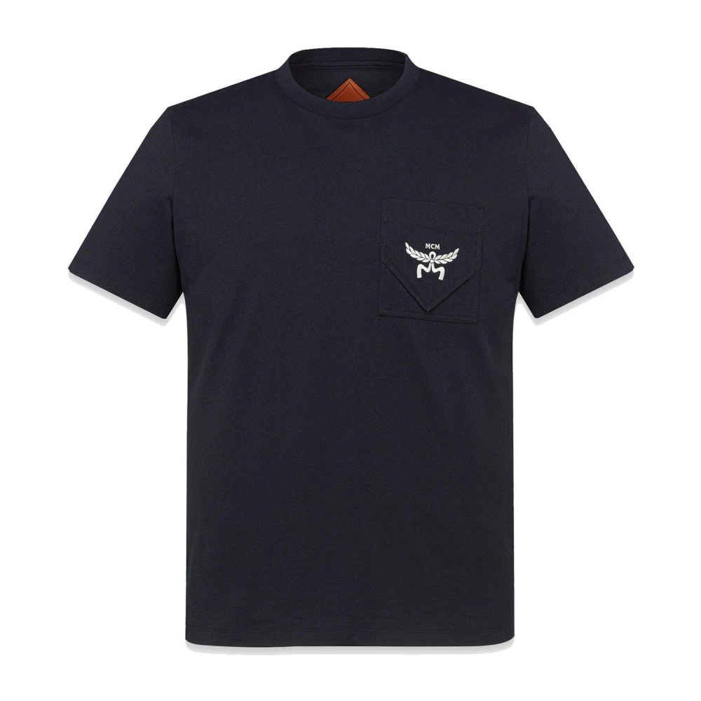 MCM T-shirt Essential gemaakt van biologisch katoen met logo op borstzak Blue Heren