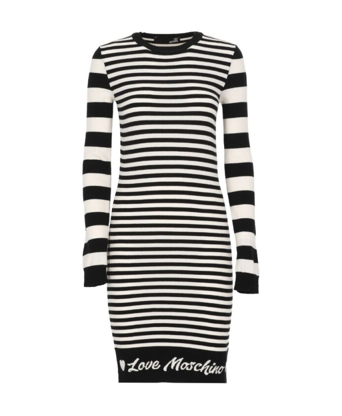 robe-en-tricot-a-rayures-avec-logo