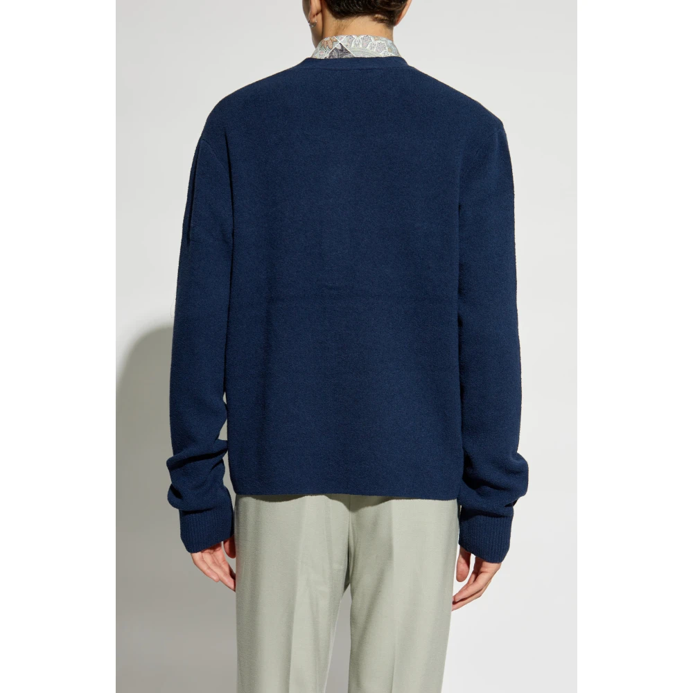 JW Anderson Cardigan met logo Blue Heren