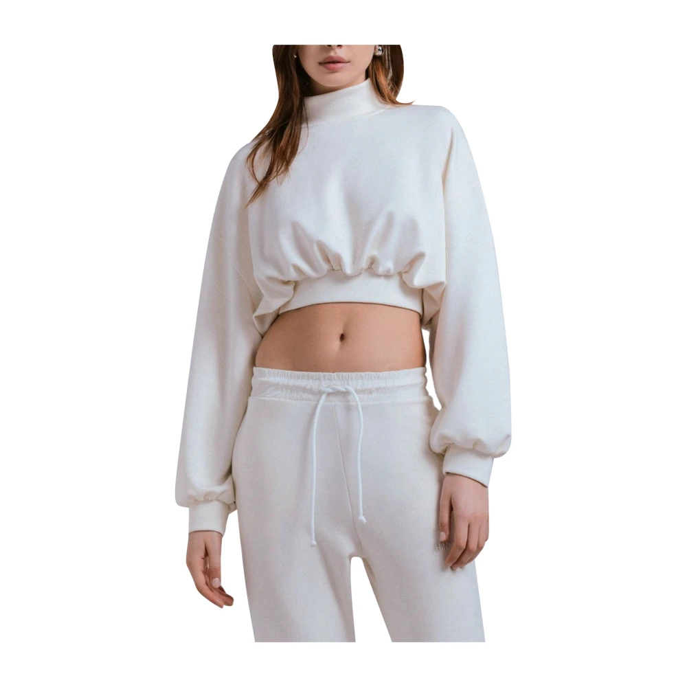 Hinnominate Beige Cropped Turtleneck Sweater Beige Dames