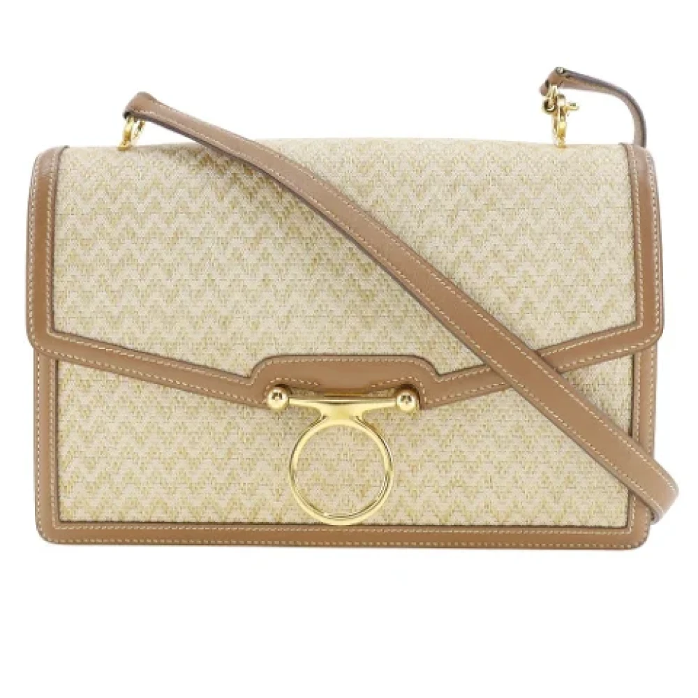 Hermès Vintage Pre-owned Canvas crossbody-bags Beige Dames