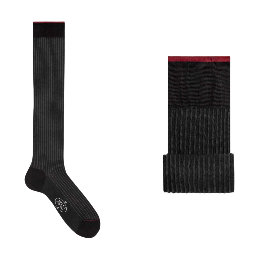 Gallo Men's Black Calze Twin Rib Socks