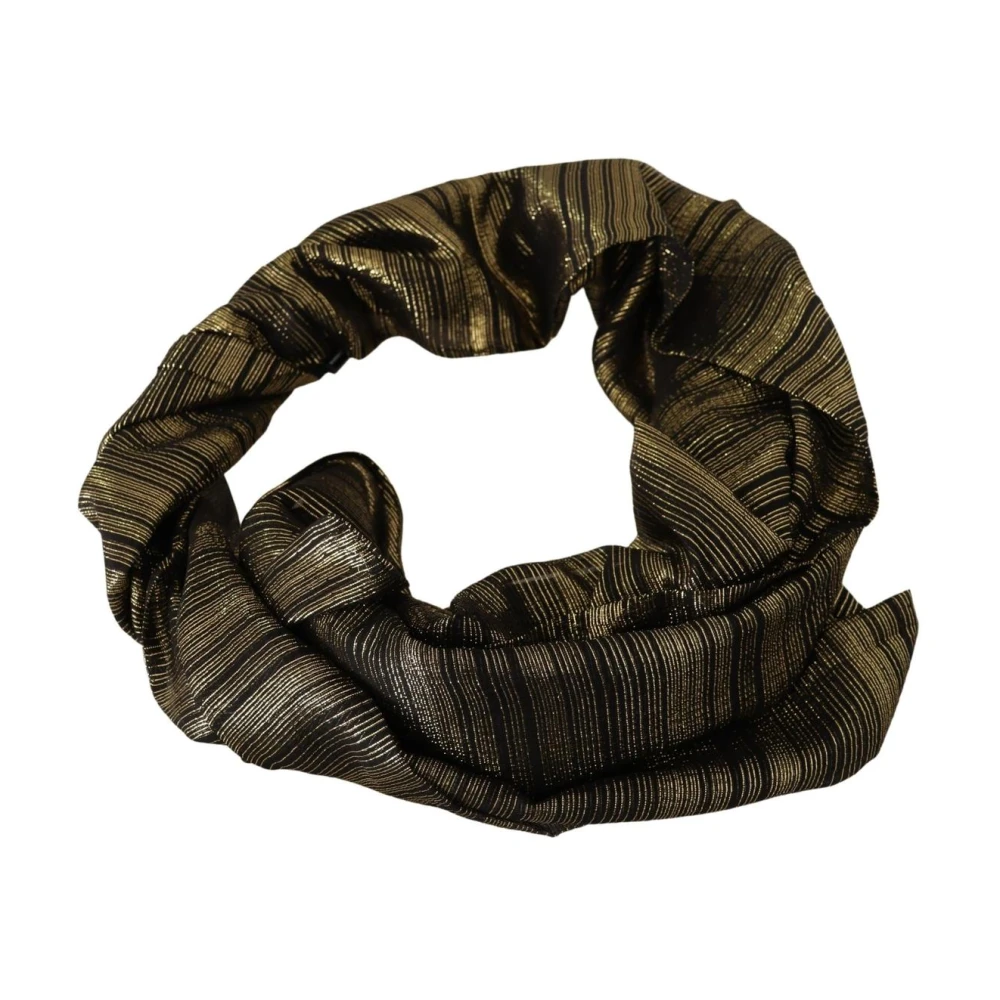 Dolce & Gabbana Metallic Gold Silk Stretch Shawl Wrap Scarf - Female - Silk Scarves - Multicolor - One Size - Accessories - Image 3