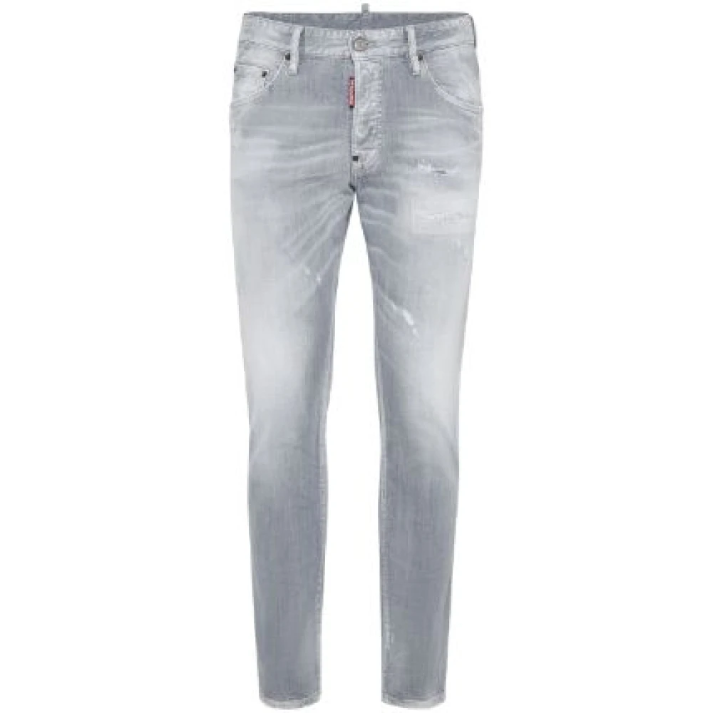 Dsquared2 Slim Fit Gewassen Denim Jeans Gray