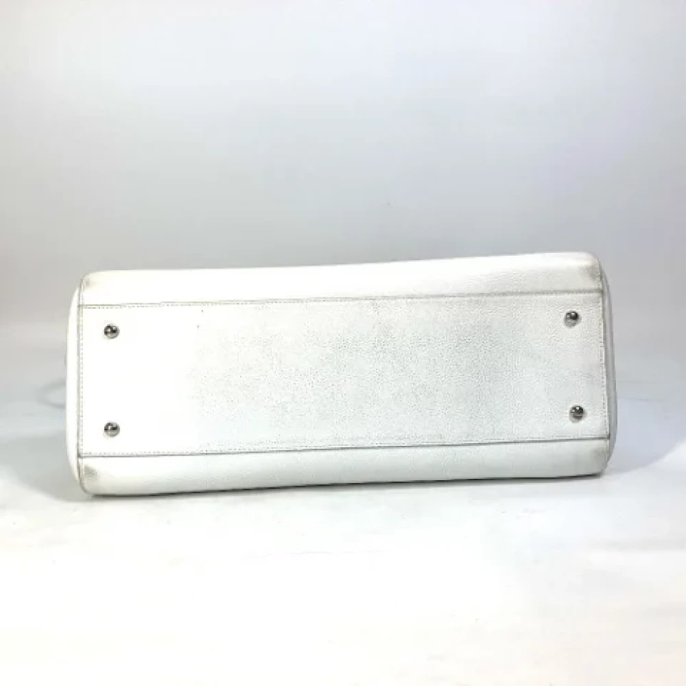 Chanel Vintage Pre-owned Leather chanel-bags White Dames
