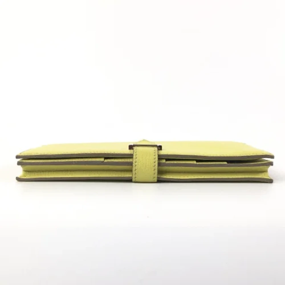 Hermès Vintage Pre-owned Leather wallets Yellow Dames