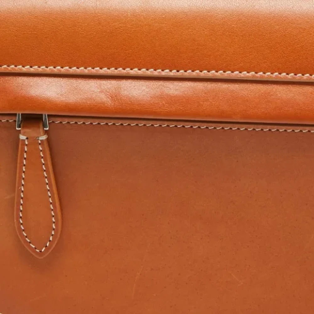 Burberry Vintage Pre-owned Leather handbags Orange Dames