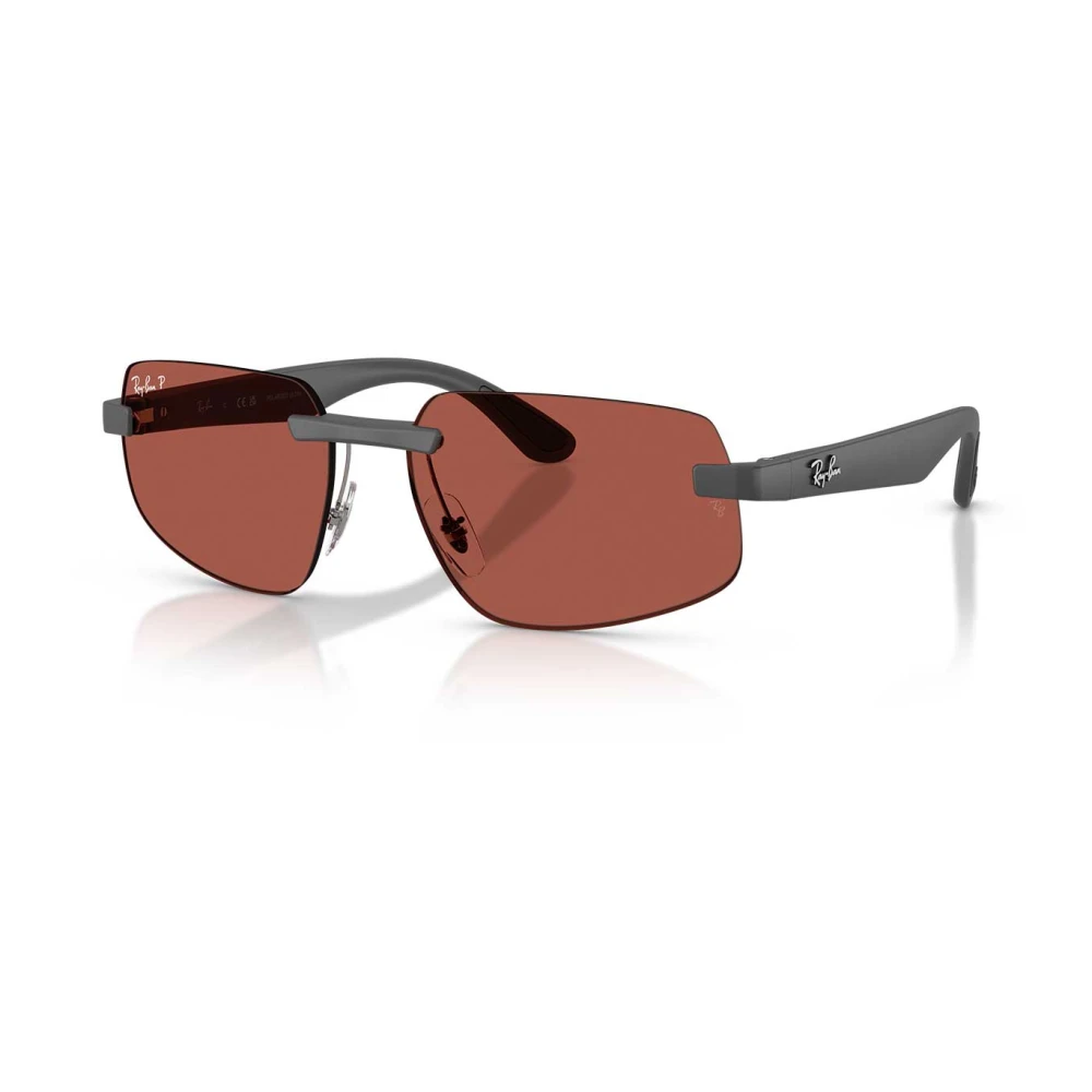 Ray - Ban Unisex Red Ray - Ban Rb4475ch 60171B Sunglasses Peek Grey Geometric Polarized - Image 3