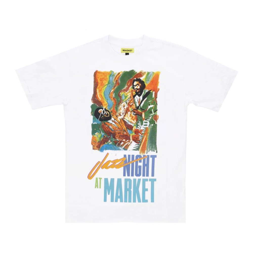 Market Jazz Night Witte Tee T-Shirt White Heren