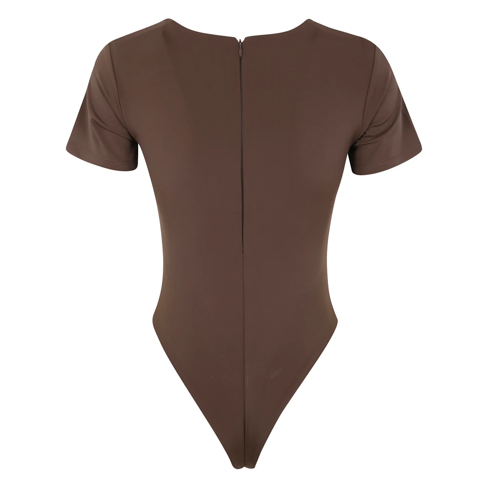 Entire Studios Nylon Spandex Bodysuit Brown Dames
