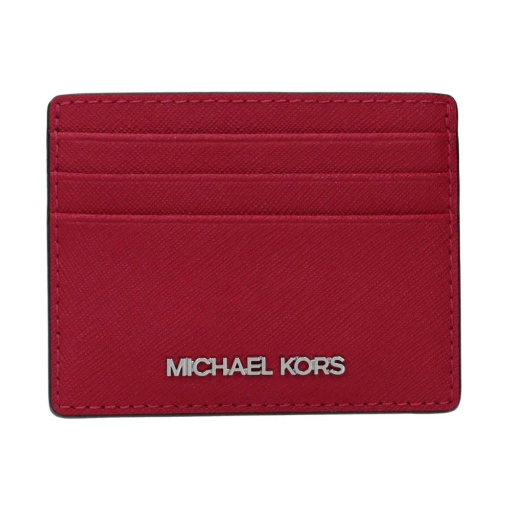 Michael Kors Women's Red Wallets & Cardholders, One Size, Luxury Leather Cardholder