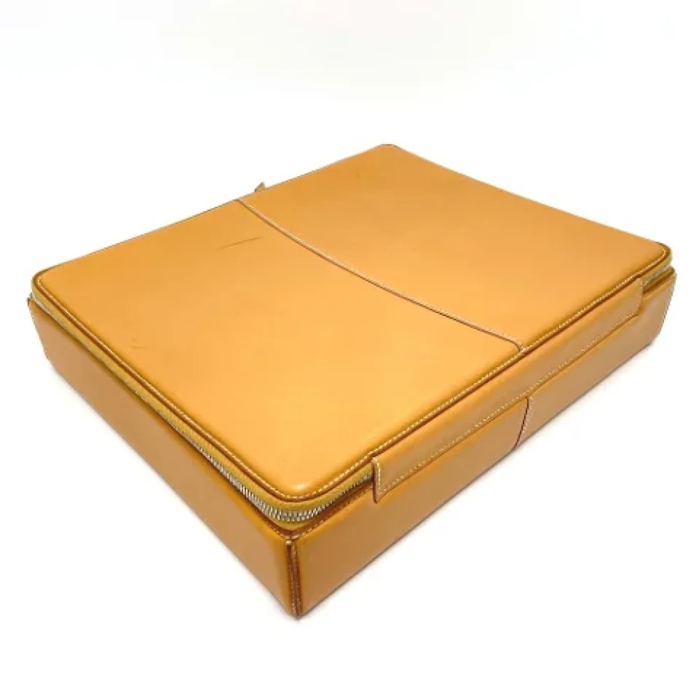 Hermès Vintage Pre-owned Leather handbags Yellow Heren