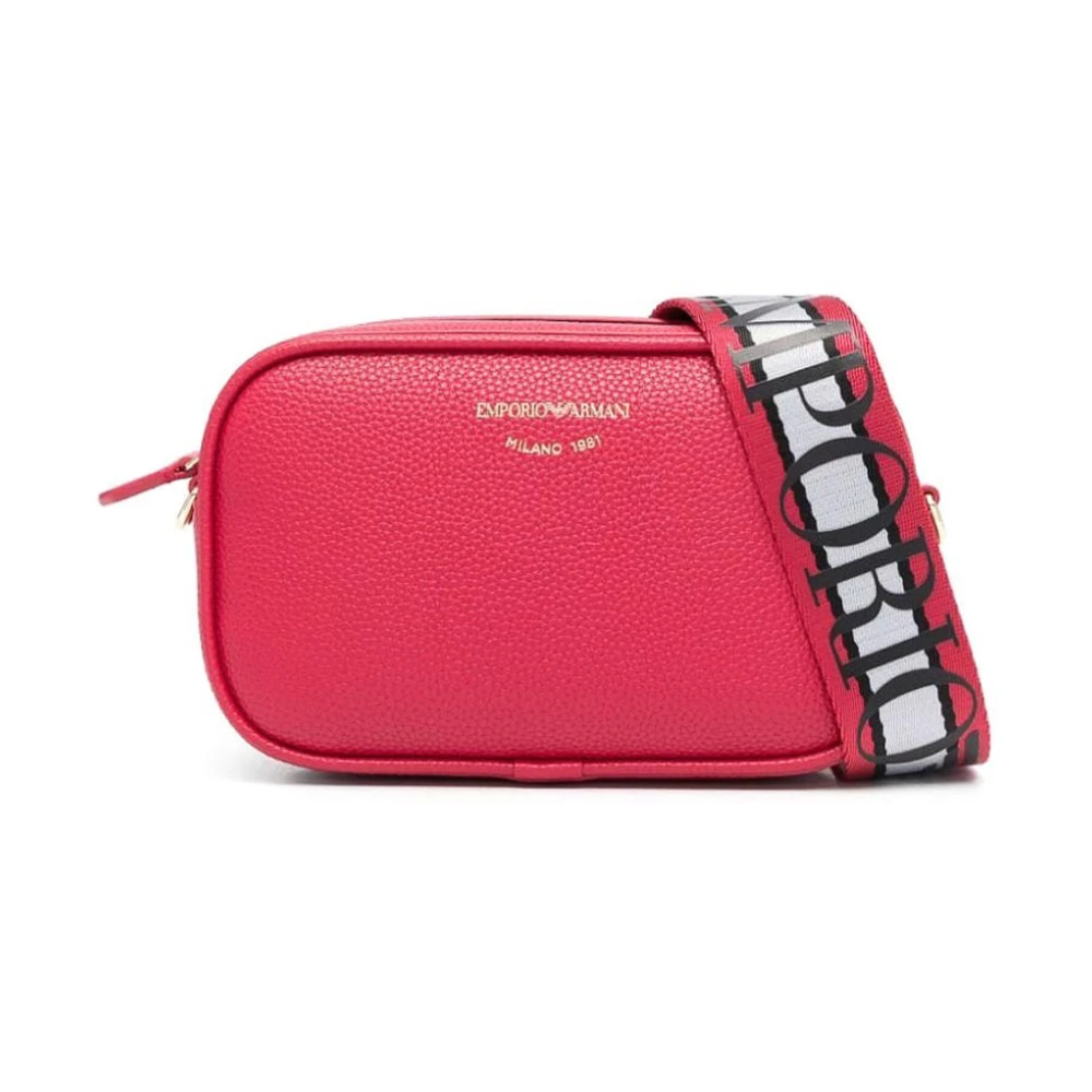 Emporio Armani Mini Väska Hallonrosa med Band Axelrem och Logotyp Red, Dam