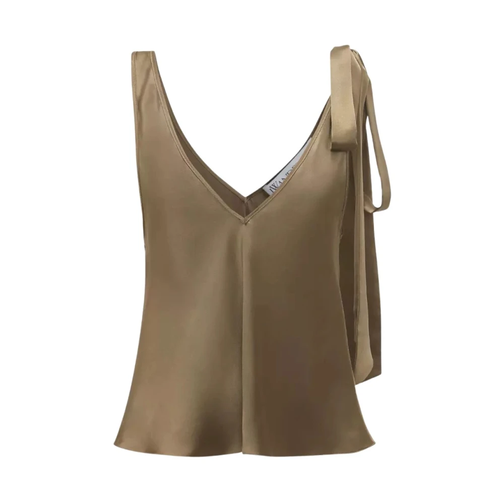 Jw Anderson Women's Green Sleeveless Tops, Xs, Sleeveless Silk Top
