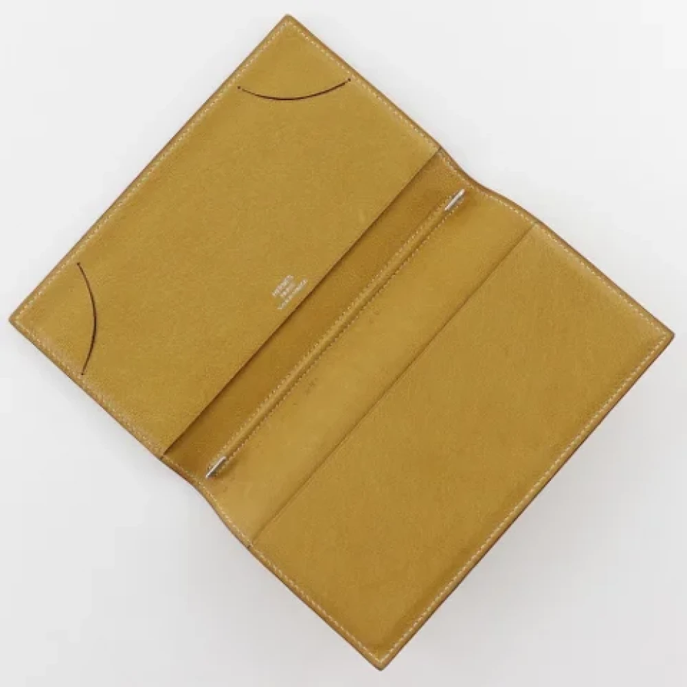 Hermès Vintage Pre-owned Leather wallets Yellow Dames