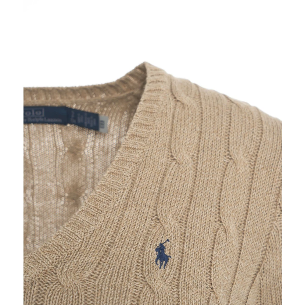 Polo Ralph Lauren Beige Kabeltrui Pullover Ss25 Beige Dames