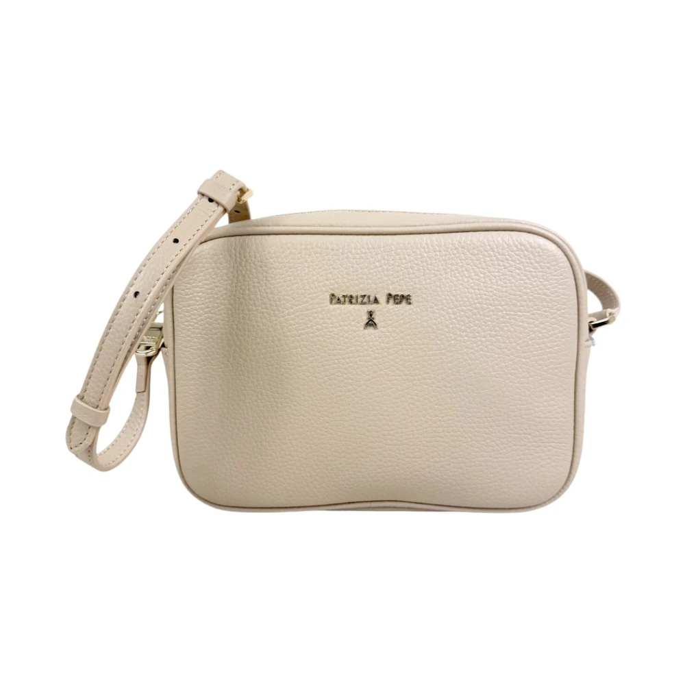 Patrizia Pepe Femme Beige Sacs, Taille: One Size Lettering Camera Case