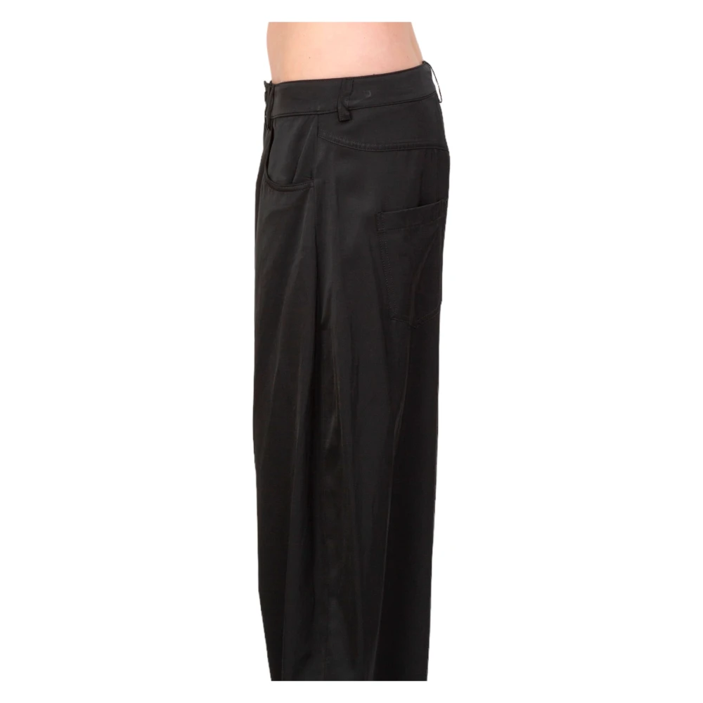 pinko Satijnen broek in Pollock-stijl Black Dames