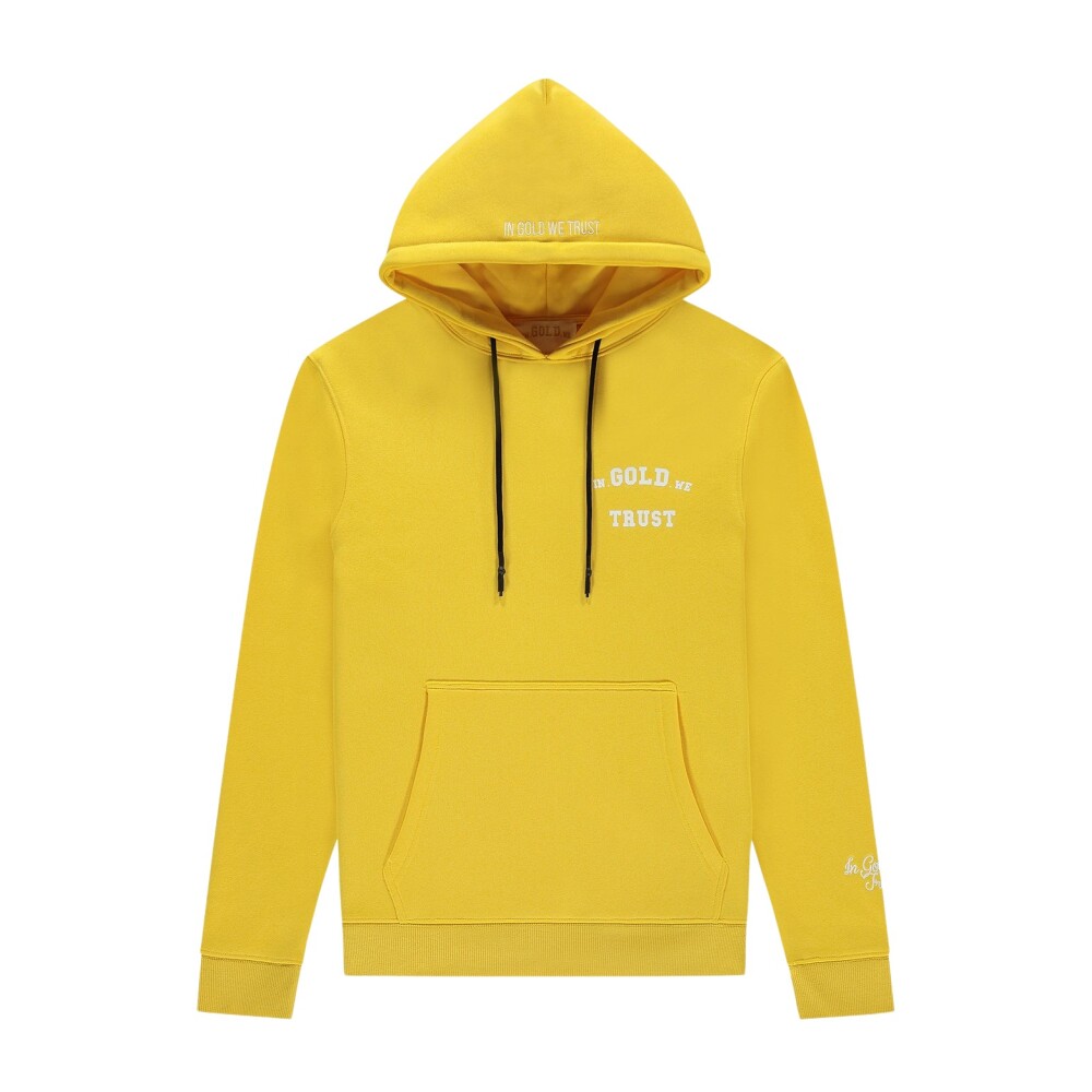 In gold we trust zipper shop hoodie