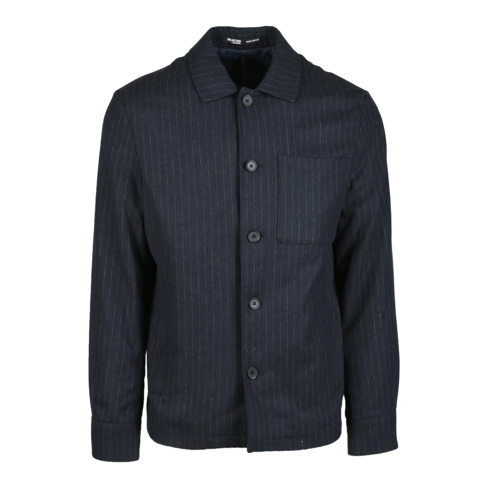 Selected Homme Stijlvolle wollen blend jas Blue Heren